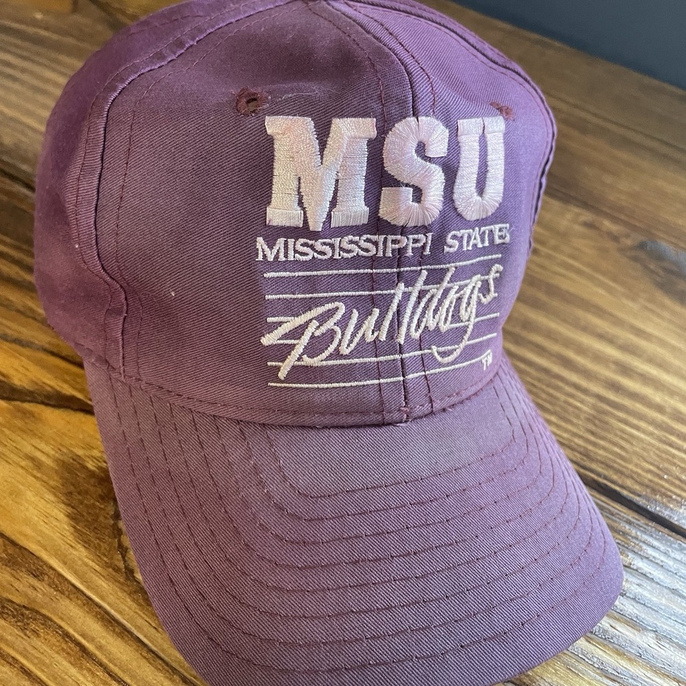 Vintage MSU Mississippi State Snapback Faded Hat University Bulldogs USA